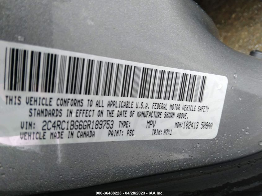 2016 CHRYSLER TOWN & COUNTRY TOURING - 2C4RC1BG6GR189753