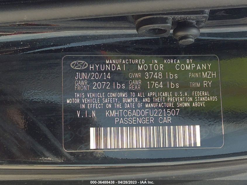 2015 HYUNDAI VELOSTER RE:FLEX - KMHTC6AD0FU221507