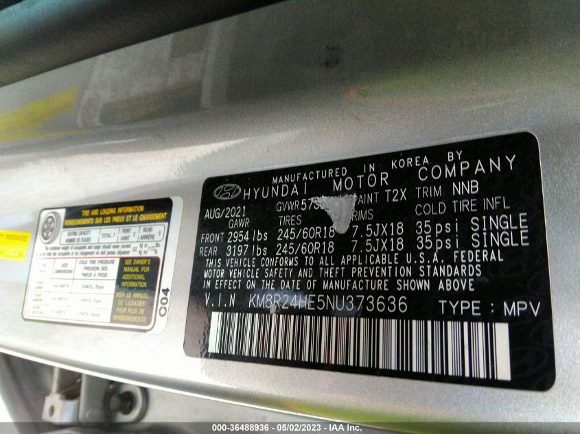 2022 HYUNDAI PALISADE SEL - KM8R24HE5NU373636