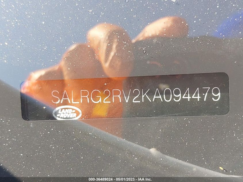 2019 LAND ROVER DISCOVERY SE - SALRG2RV2KA094479