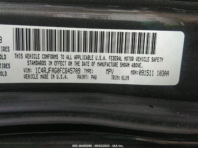 2015 JEEP GRAND CHEROKEE ALTITUDE - 1C4RJFAG0FC645709