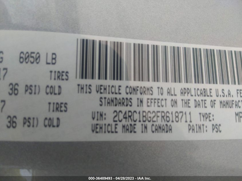 2015 CHRYSLER TOWN & COUNTRY TOURING - 2C4RC1BG2FR618711