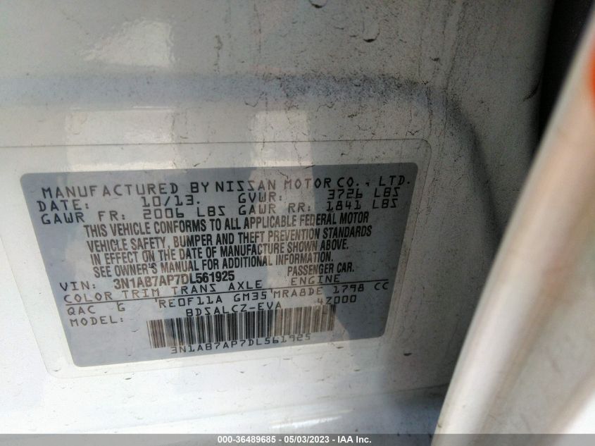 2013 NISSAN SENTRA S - 3N1AB7AP7DL561925