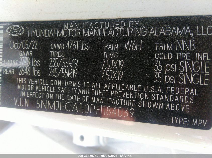 2023 HYUNDAI TUCSON SEL - 5NMJFCAE0PH184039