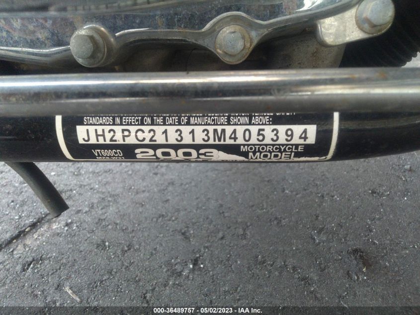 2003 HONDA VT600 CD - JH2PC21313M405394