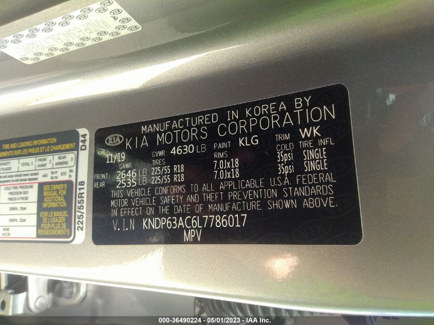2020 KIA SPORTAGE S - KNDP63AC6L7786017