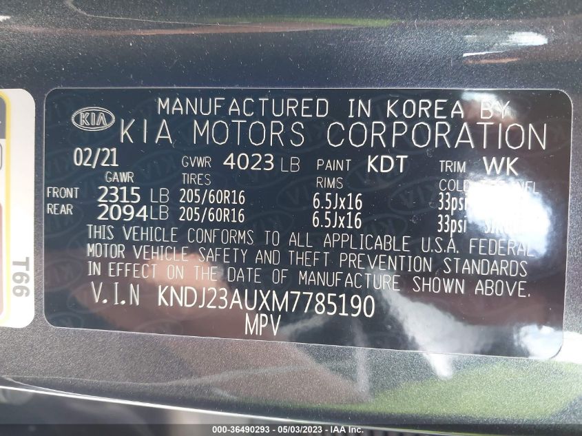 2021 KIA SOUL LX - KNDJ23AUXM7785190