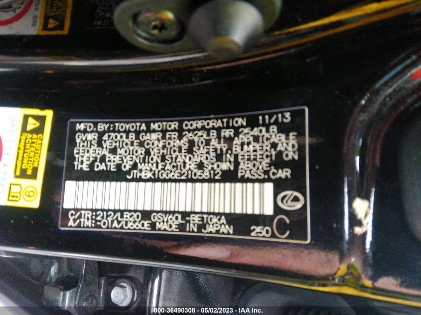 2014 LEXUS ES 350 - JTHBK1GG6E2105812