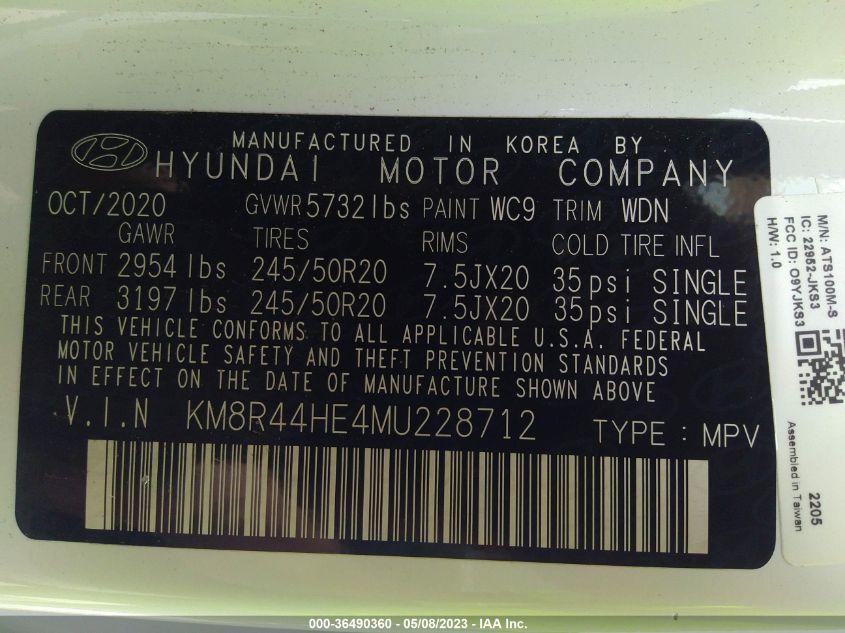 2021 HYUNDAI PALISADE SEL - KM8R44HE4MU228712