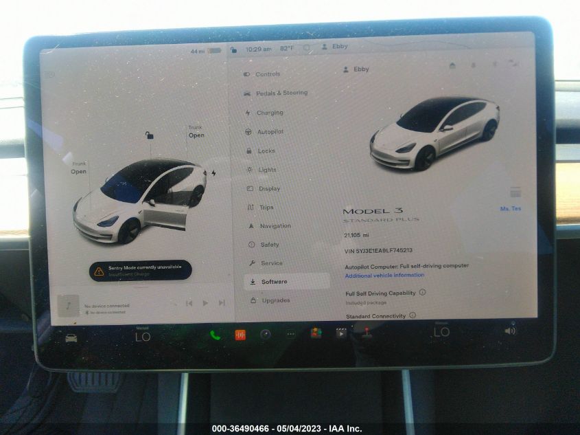 2020 TESLA MODEL 3 STANDARD RANGE - 5YJ3E1EA9LF745213