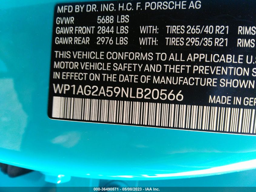 2022 PORSCHE MACAN S - WP1AG2A59NLB20566