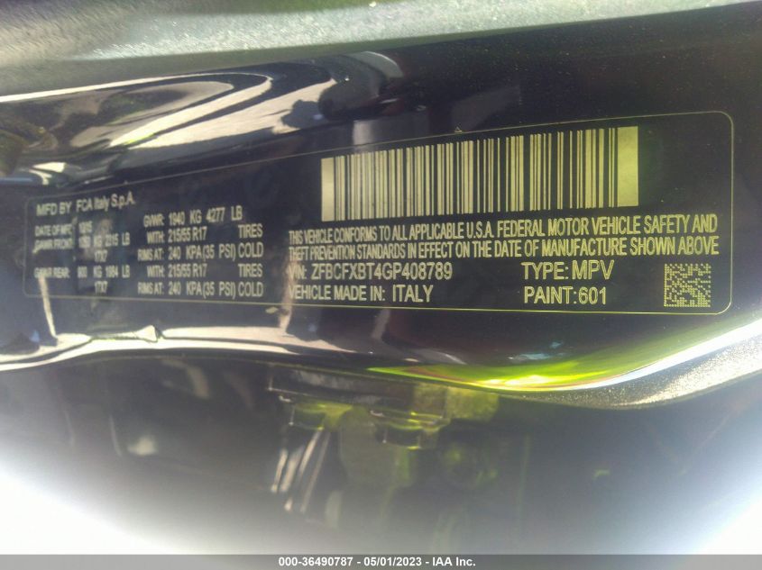 2016 FIAT 500X EASY - ZFBCFXBT4GP408789
