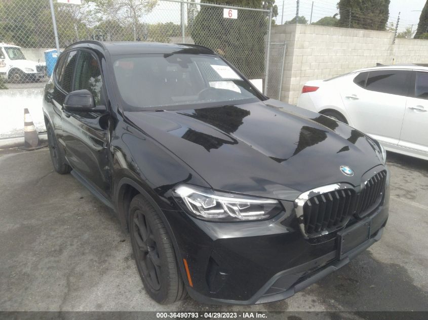 2022 BMW X3 SDRIVE30I - 5UX43DP07N9K58359