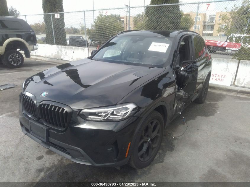 2022 BMW X3 SDRIVE30I - 5UX43DP07N9K58359