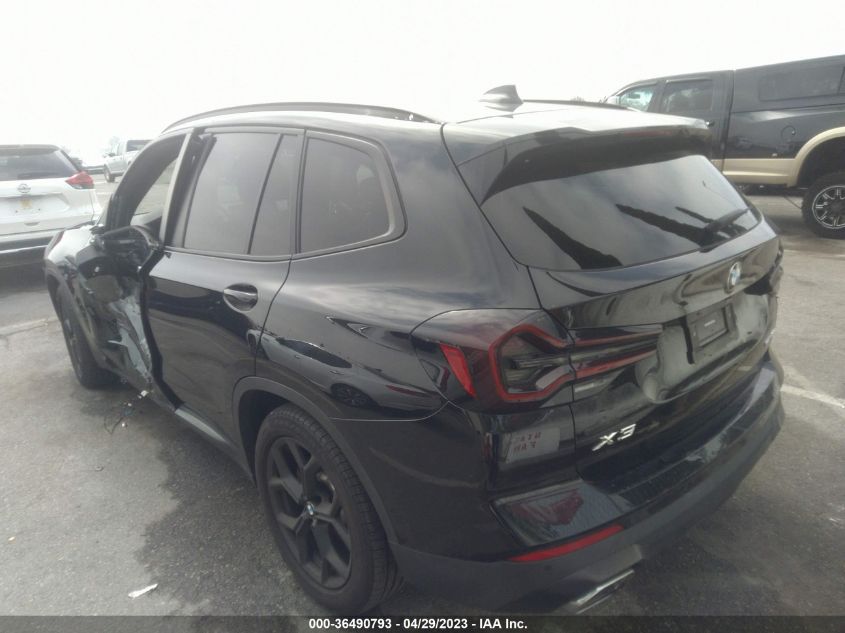 2022 BMW X3 SDRIVE30I - 5UX43DP07N9K58359