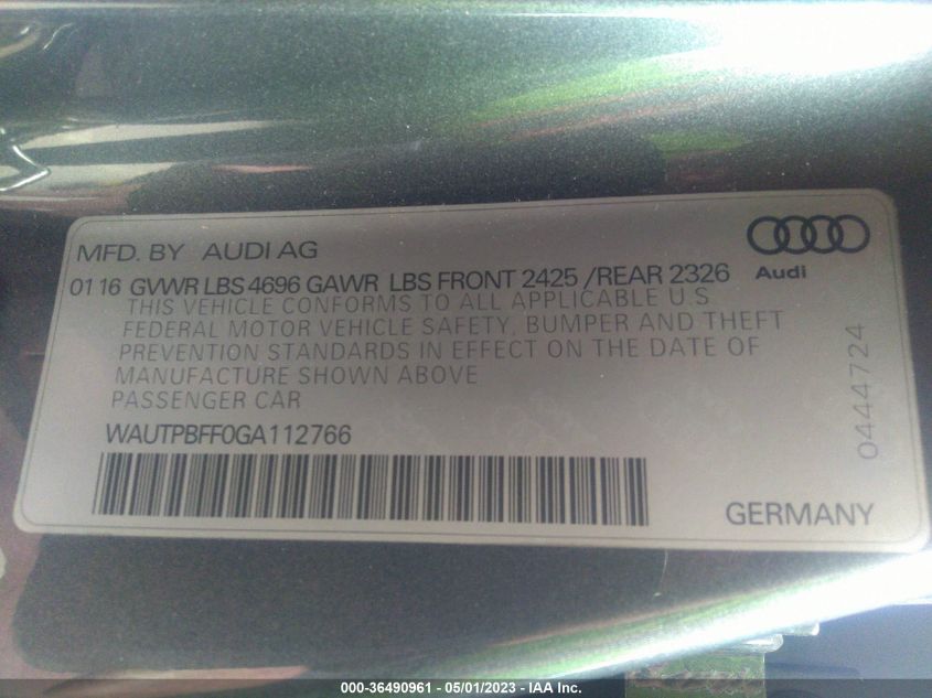 2016 AUDI A3 E-TRON PREMIUM PLUS - WAUTPBFF0GA112766