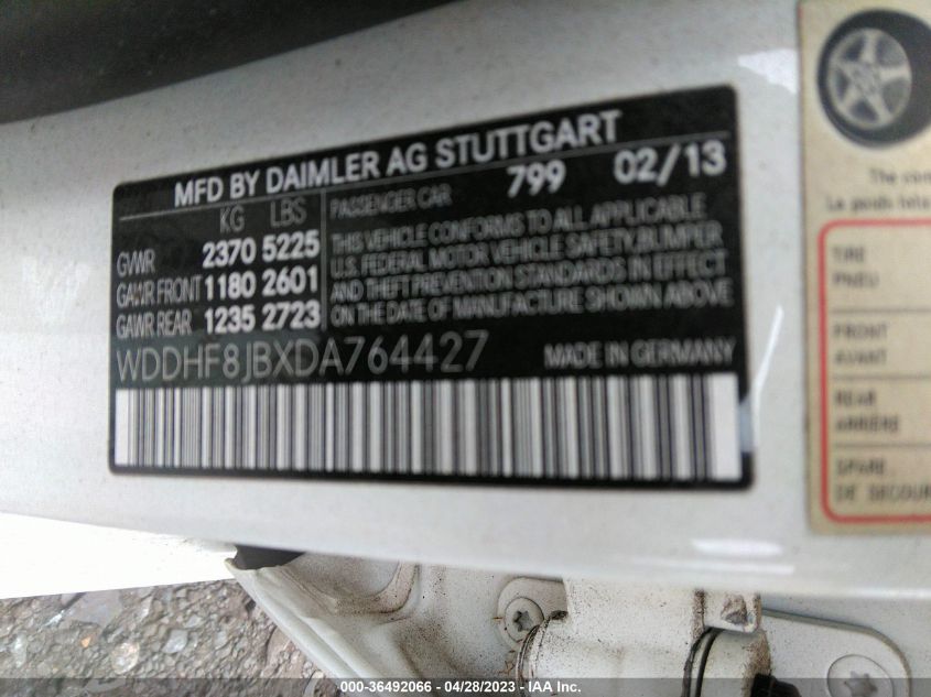 2013 MERCEDES-BENZ E 350 4MATIC WDDHF8JBXDA764427