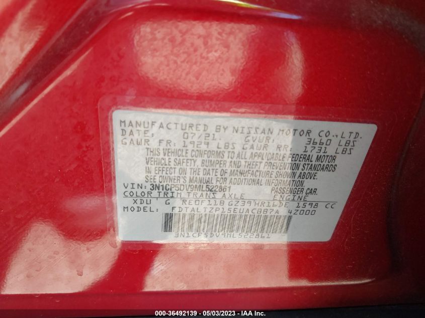 2021 NISSAN KICKS SR - 3N1CP5DV9ML522861