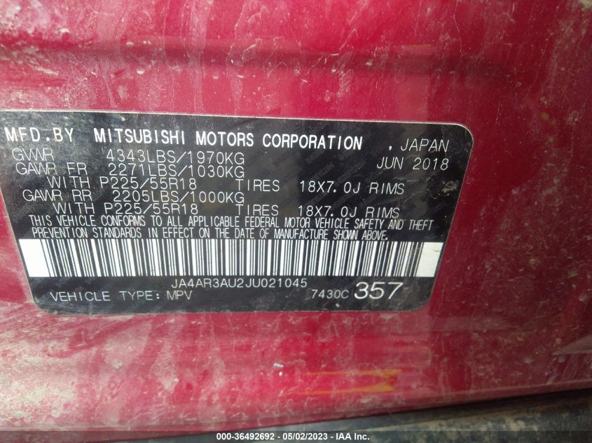 2018 MITSUBISHI OUTLANDER SPORT 2.0 - JA4AR3AU2JU021045
