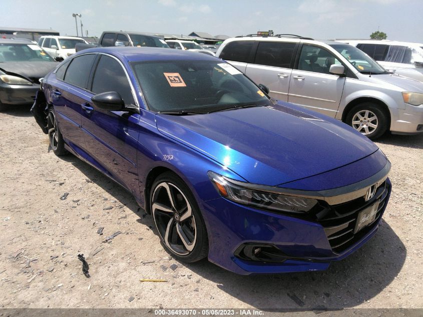 2021 HONDA ACCORD SEDAN SPORT - 1HGCV1F36MA052160