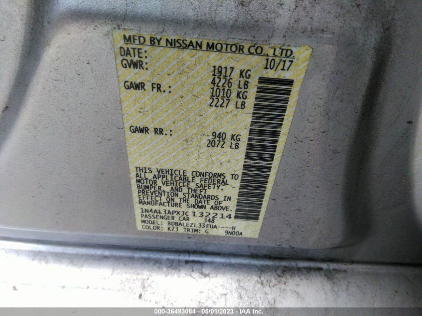 2018 NISSAN ALTIMA 2.5 S - 1N4AL3APXJC132214
