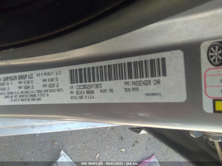 2013 CHRYSLER 200 TOURING - 1C3CCBBG2DN719872