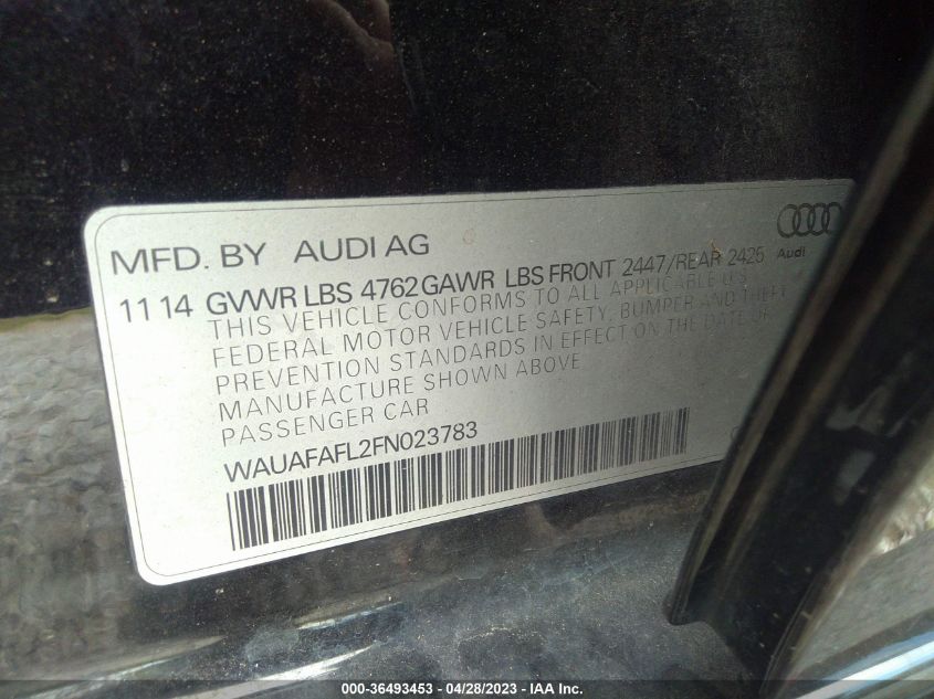 2015 AUDI A4 PREMIUM - WAUAFAFL2FN023783