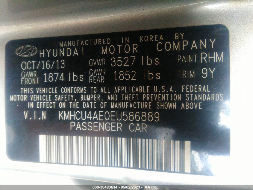2014 HYUNDAI ACCENT GLS - KMHCU4AE0EU586889