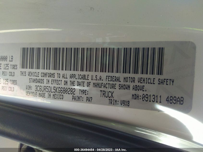 2019 RAM 2500 BIG HORN - 3C6UR5DL5KG680282