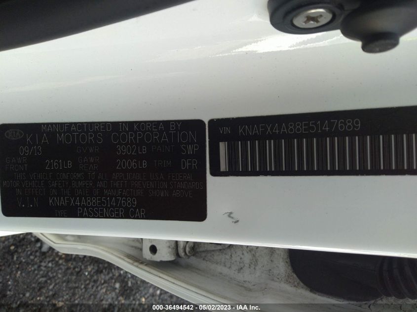 2014 KIA FORTE EX - KNAFX4A88E5147689