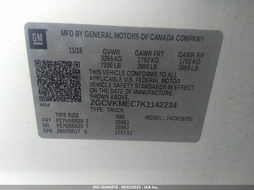 2019 CHEVROLET SILVERADO 1500 LD CUSTOM 2GCVKMEC7K1142234