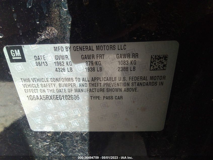 2014 CADILLAC ATS STANDARD RWD - 1G6AA5RX6E0102606
