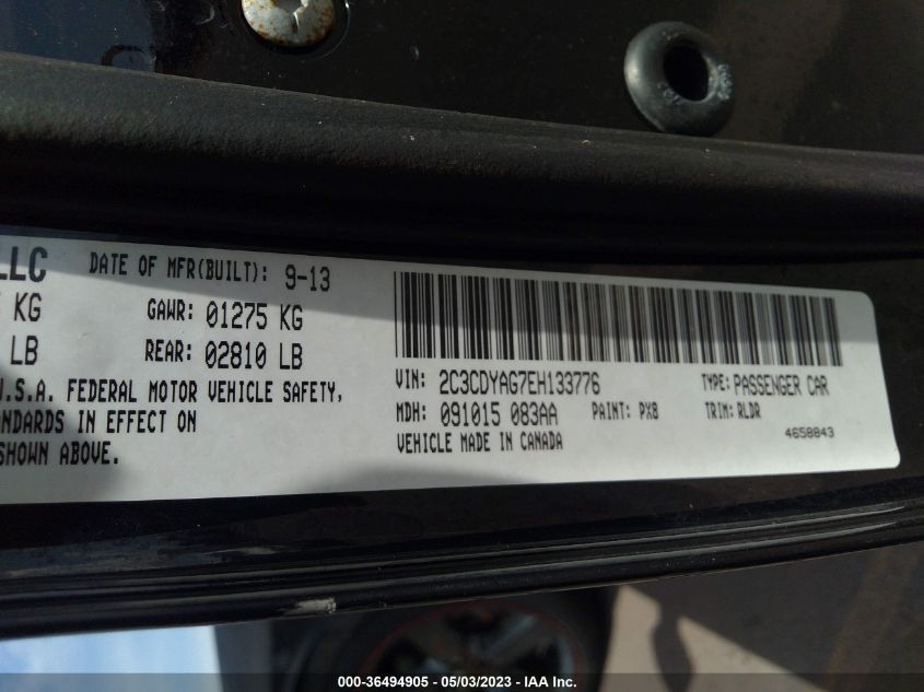 2014 DODGE CHALLENGER RALLYE REDLINE - 2C3CDYAG7EH133776