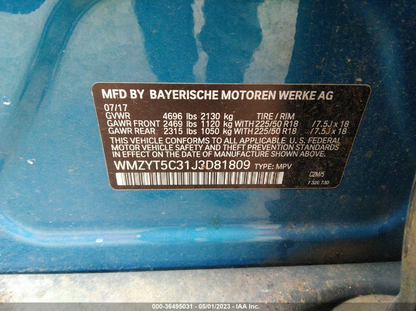 2018 MINI COUNTRYMAN COOPER S - WMZYT5C31J3D81809