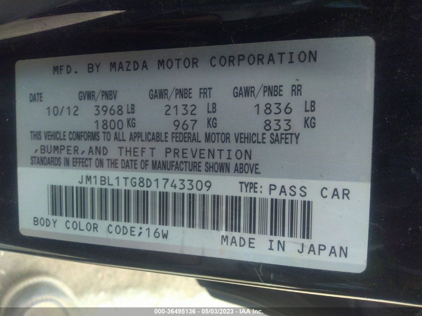 2013 MAZDA MAZDA3 I SV - JM1BL1TG8D1743309