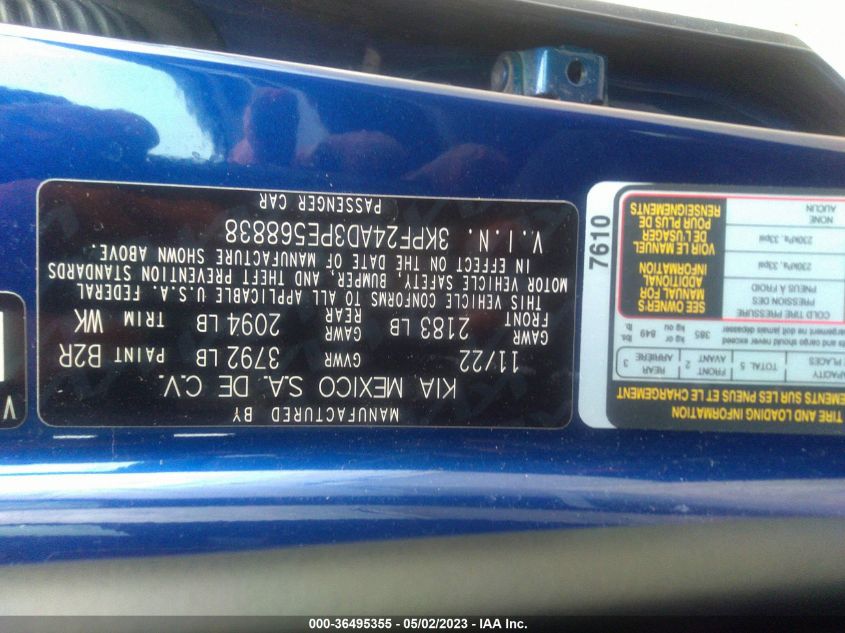 2023 KIA FORTE LXS - 3KPF24AD3PE568838