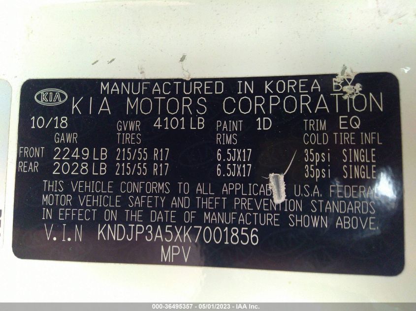 2019 KIA SOUL + - KNDJP3A5XK7001856