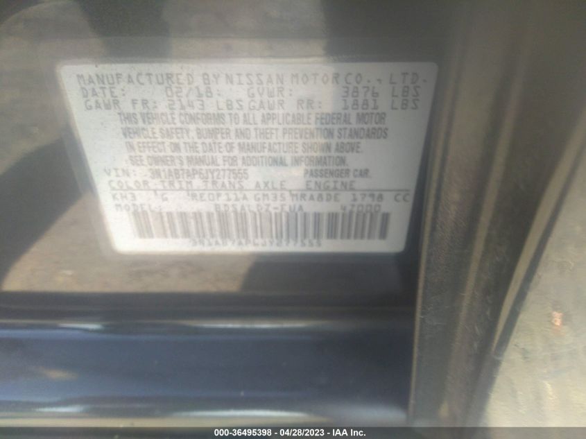 2018 NISSAN SENTRA SV - 3N1AB7AP6JY277555
