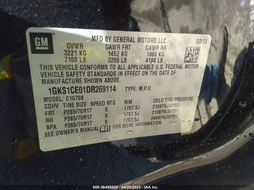 2013 GMC YUKON SLT - 1GKS1CE01DR269114