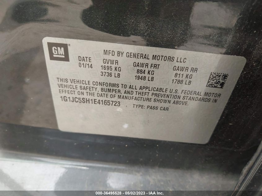2014 CHEVROLET SONIC LT - 1G1JC5SH1E4165723