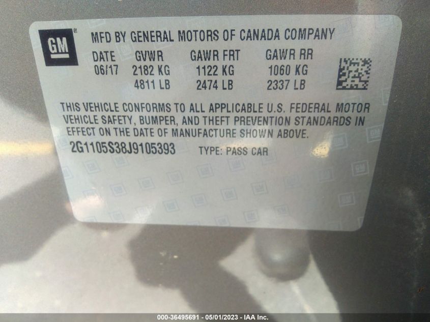 2018 CHEVROLET IMPALA LT - 2G1105S38J9105393