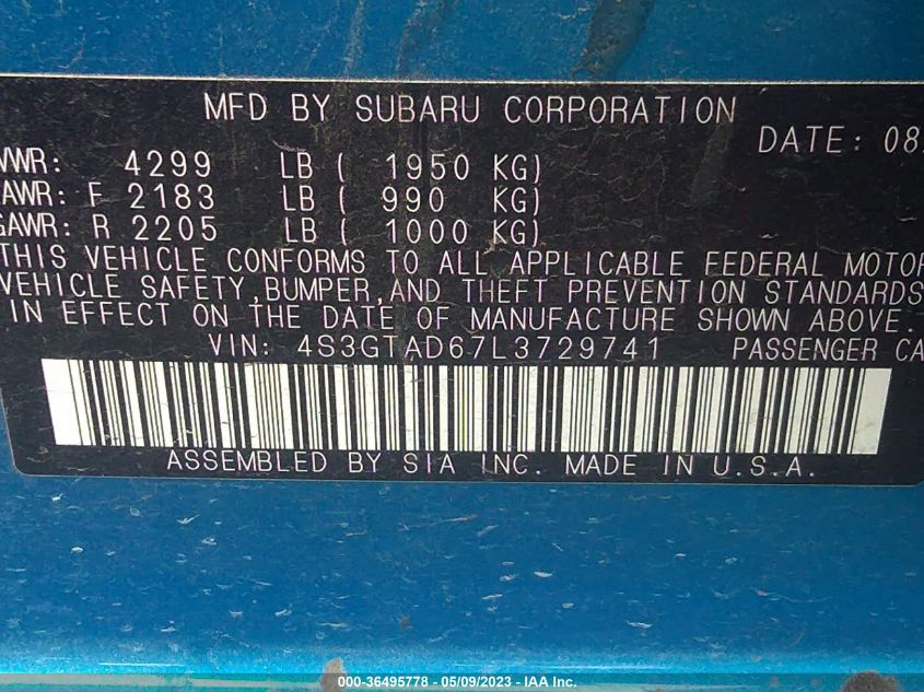 2020 SUBARU IMPREZA PREMIUM - 4S3GTAD67L3729741