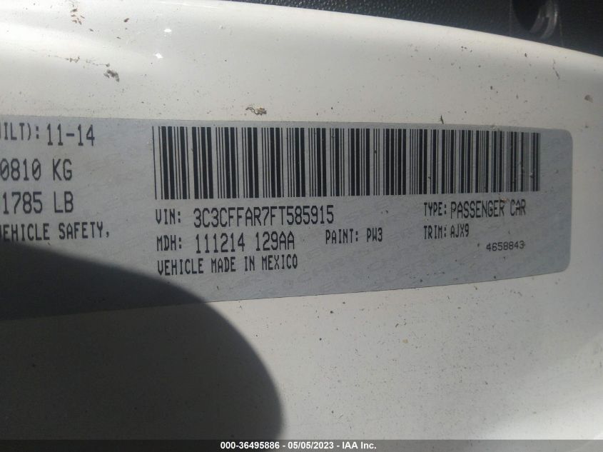 2015 FIAT 500 POP - 3C3CFFAR7FT585915