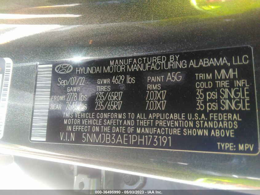 2023 HYUNDAI TUCSON SEL - 5NMJB3AE1PH173191