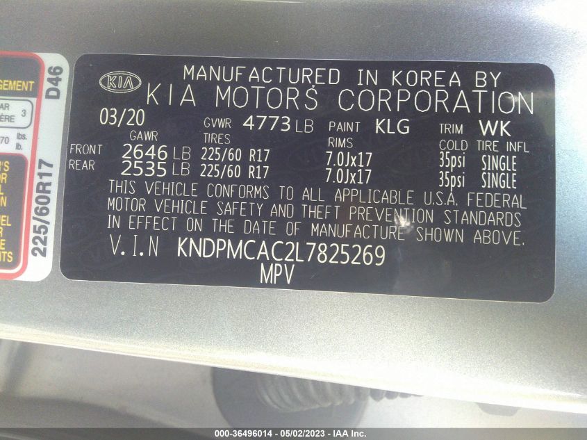 2020 KIA SPORTAGE LX - KNDPMCAC2L7825269