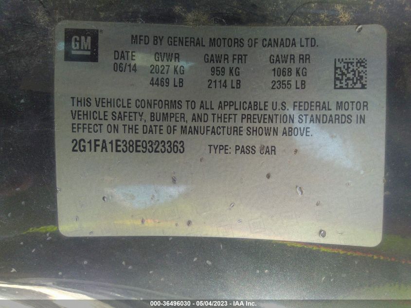2014 CHEVROLET CAMARO LS - 2G1FA1E38E9323363