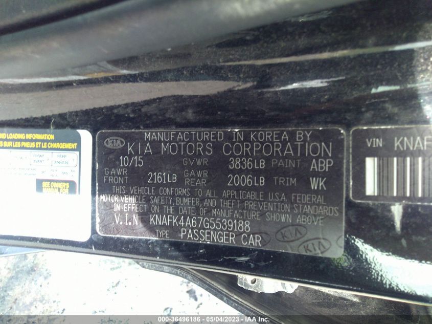 2016 KIA FORTE LX - KNAFK4A67G5539188