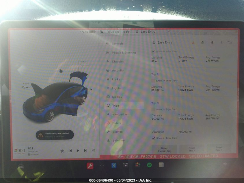 2020 TESLA MODEL 3 PERFORMANCE - 5YJ3E1EC5LF627418