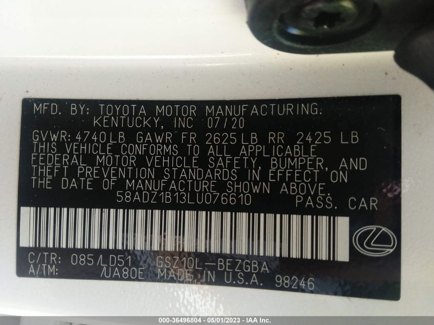 2020 LEXUS ES ES 350 - 58ADZ1B13LU076610