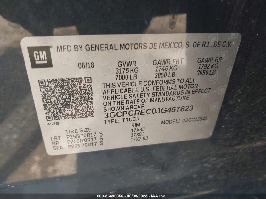 2018 CHEVROLET SILVERADO 1500 LT - 3GCPCREC0JG457823